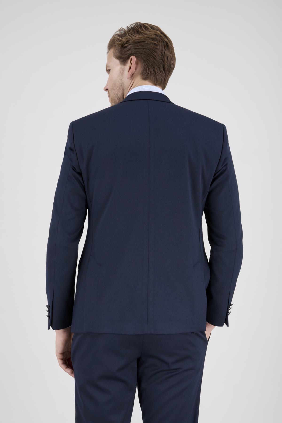 Erkek Slim Fit Mono Yaka Yarım Astar Lacivert Takım Elbise
