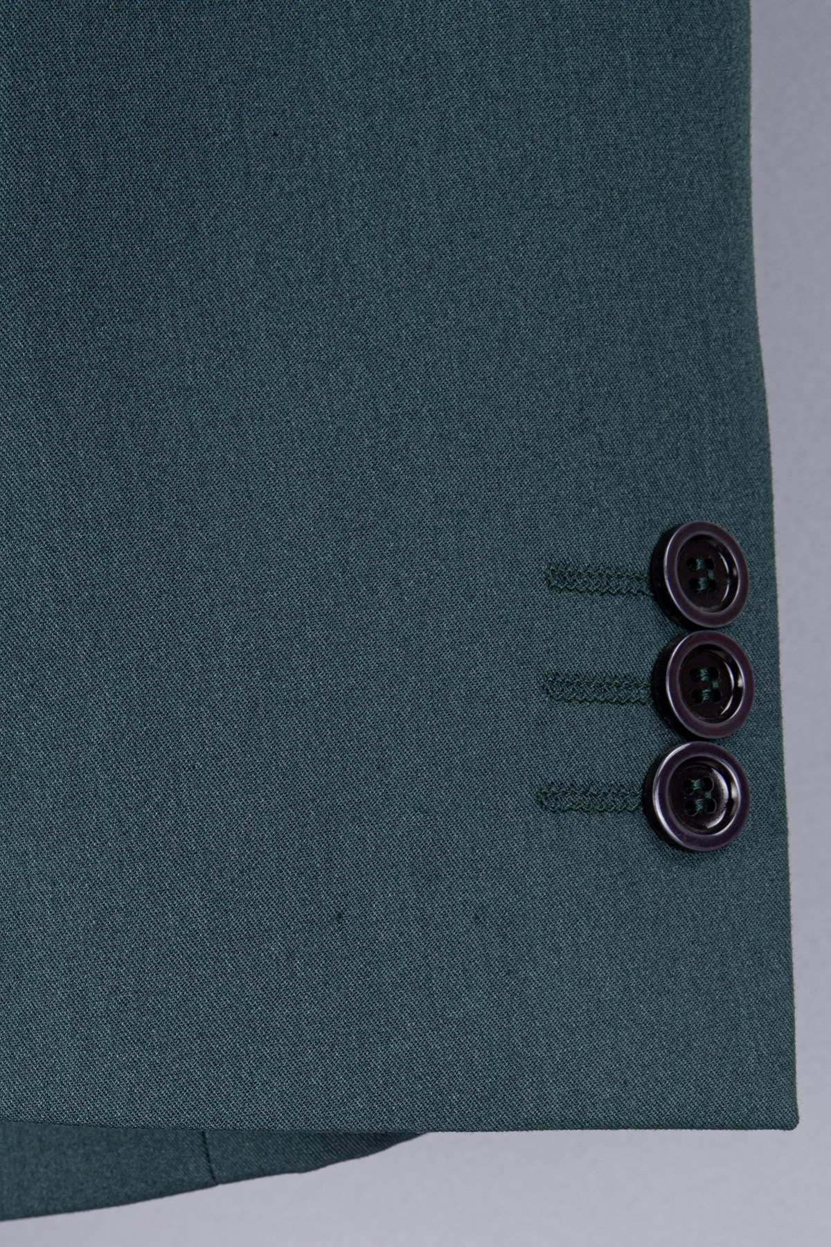 Erkek Slim Fit Mono Yaka Yarım Astar Yeşil Takım Elbise