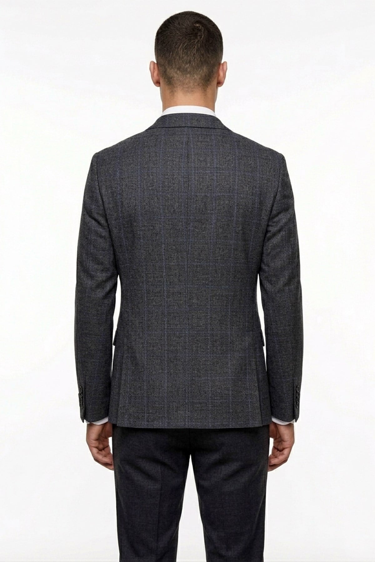 Erkek Slim Fit Sivri Yaka Füme Ceket