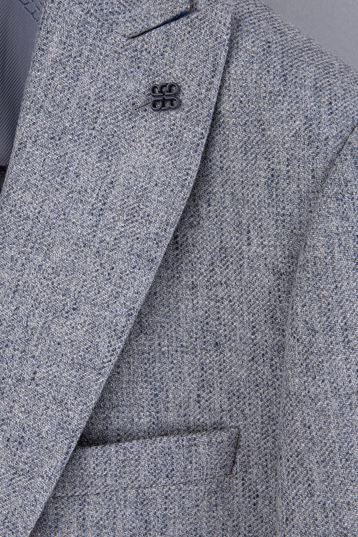 Erkek Slim Fit Sivri Yaka Kot Mavisi Ceket