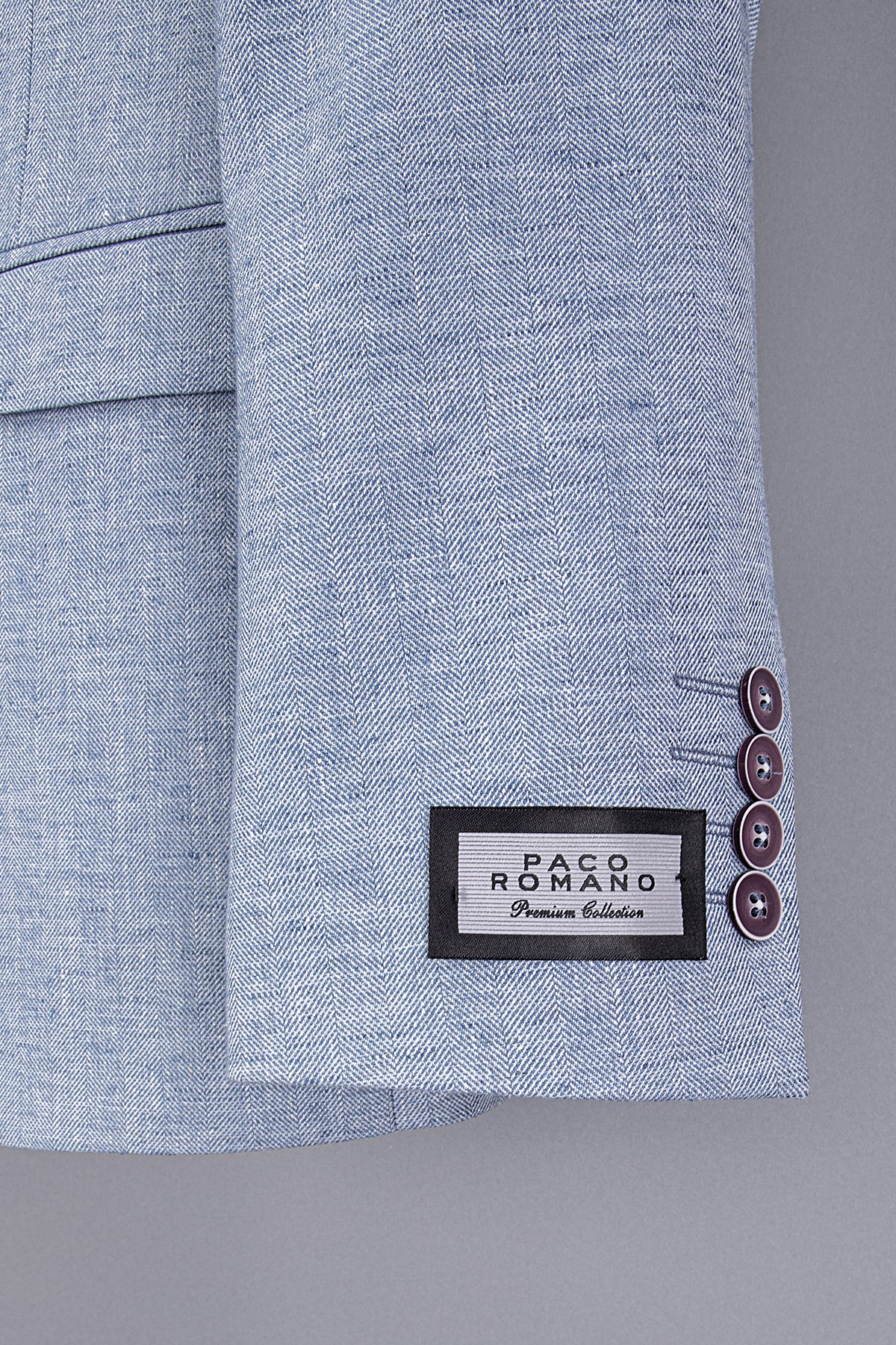 Erkek Slim Fit Sivri Yaka Yarım Astar Açık Mavi Ceket