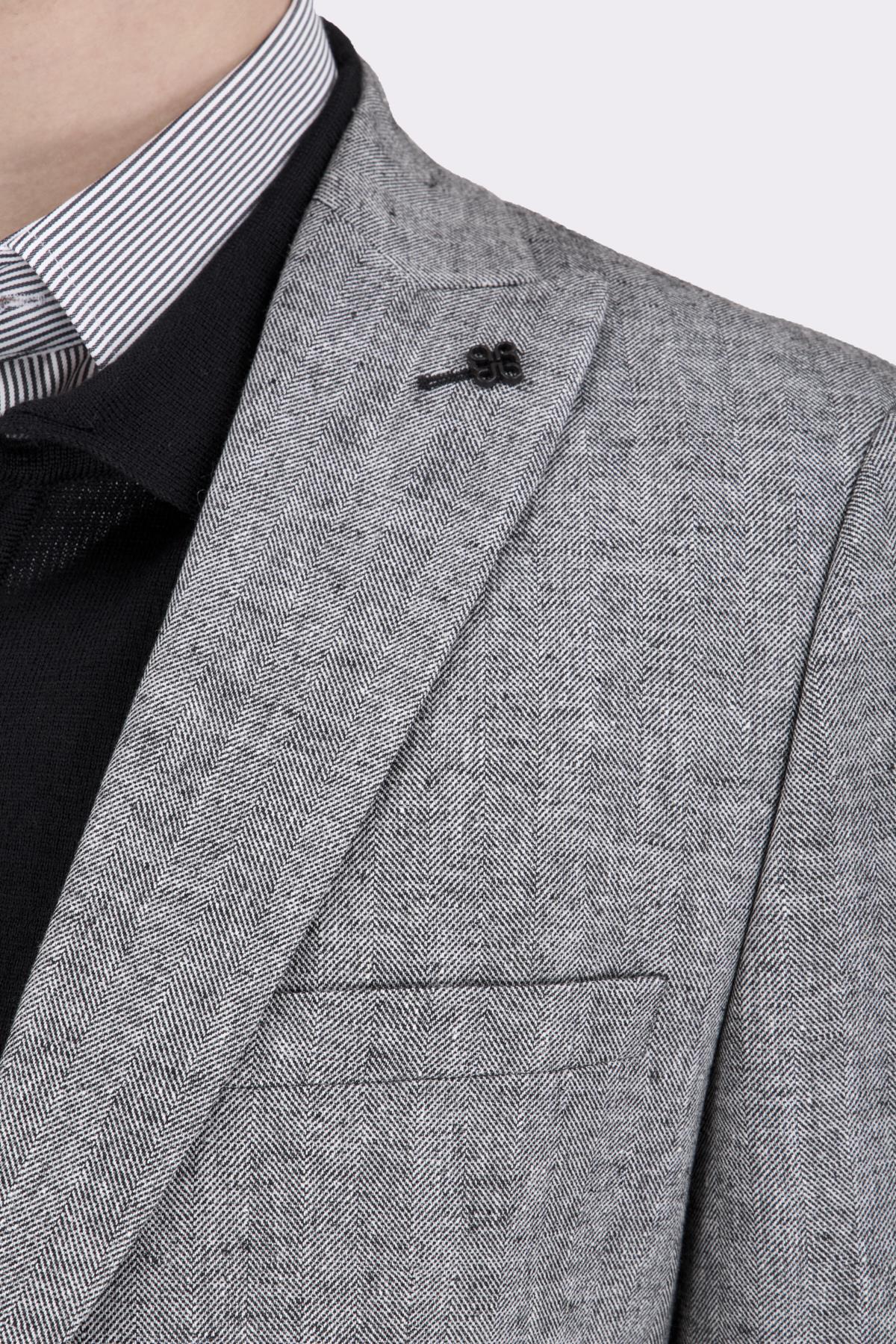 Erkek Slim Fit Sivri Yaka Yarım Astar Siyah Ceket
