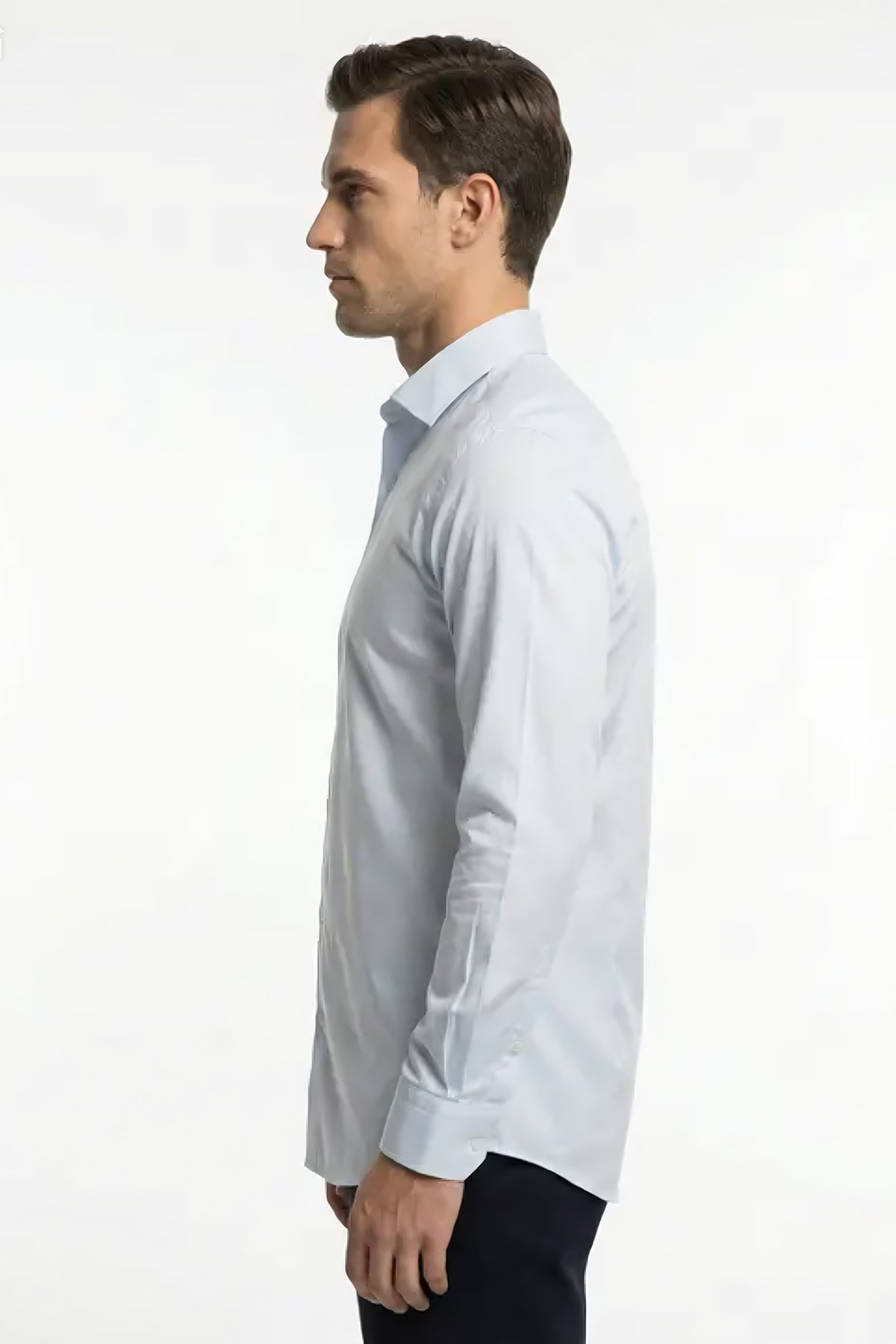 Erkek Slim Fit Açık Mavi Gömlek