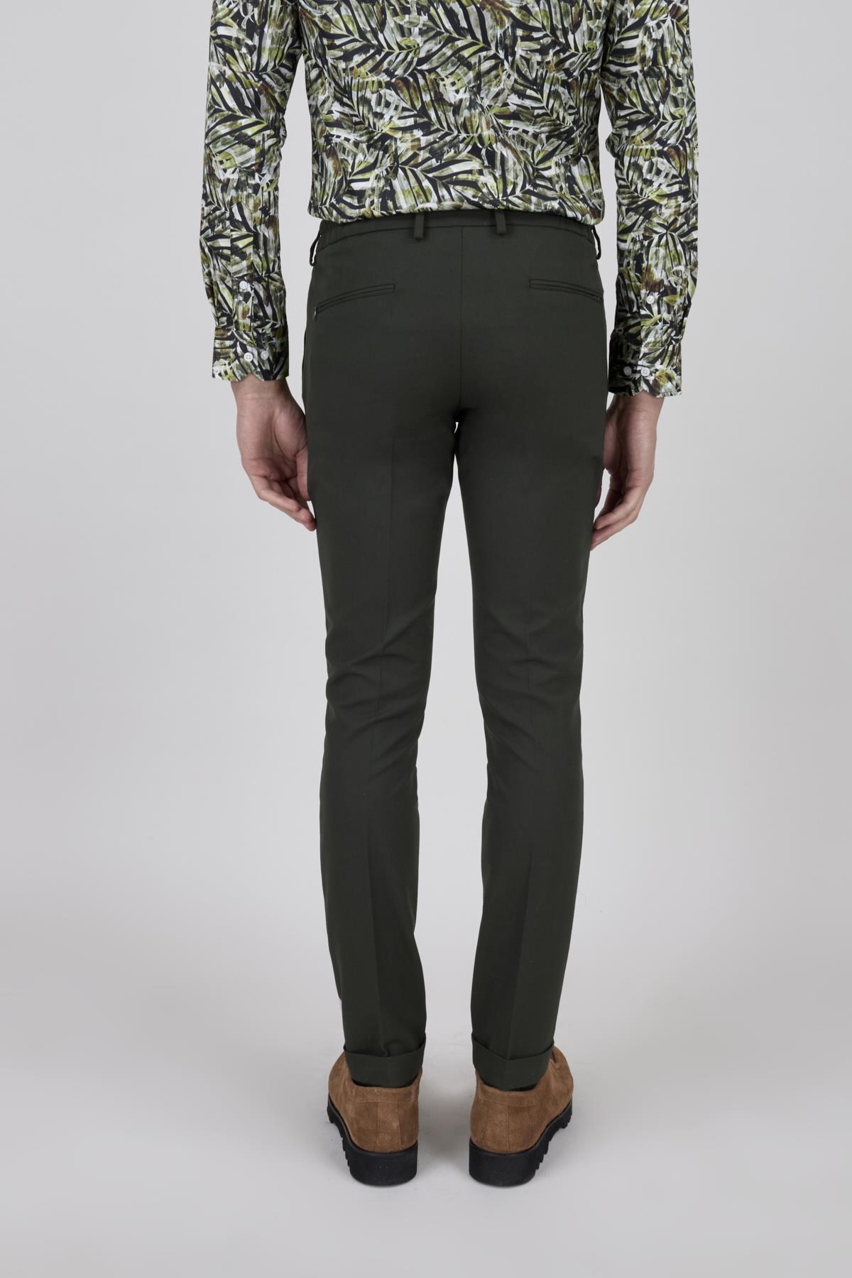 Erkek Yeşil Bağcıklı Casual Pantolon