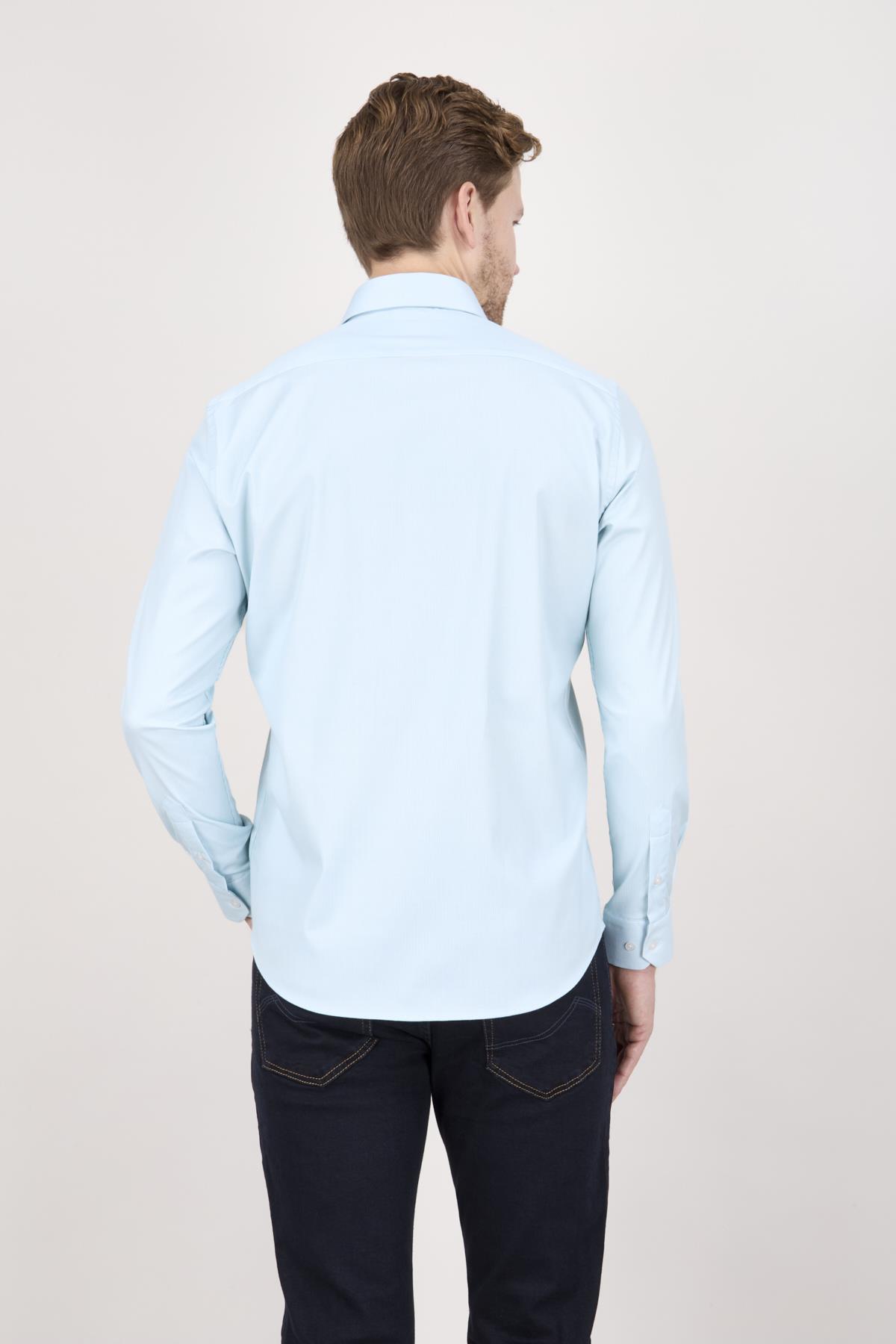 Erkek Slim Fit Fıstık Yeşili Gömlek