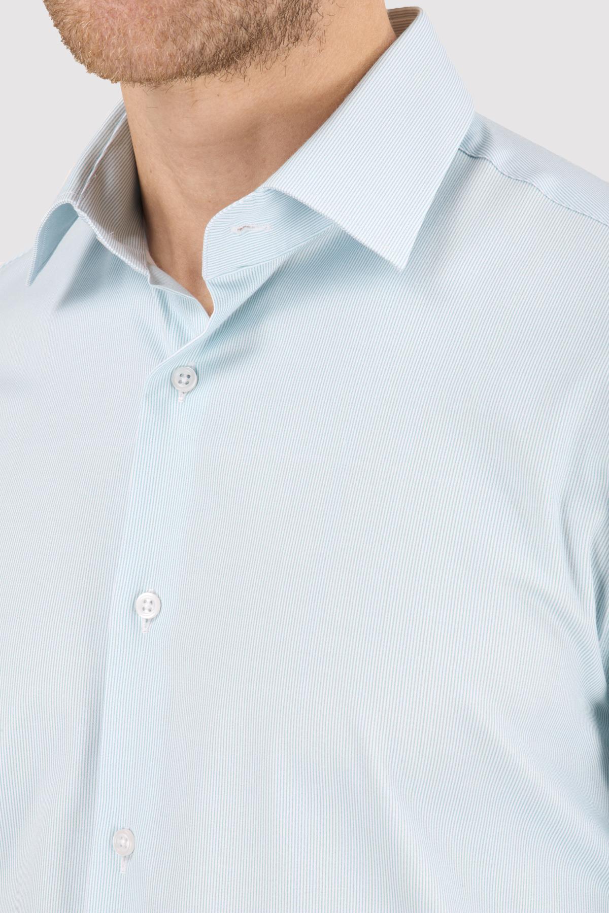 Erkek Slim Fit Fıstık Yeşili Gömlek
