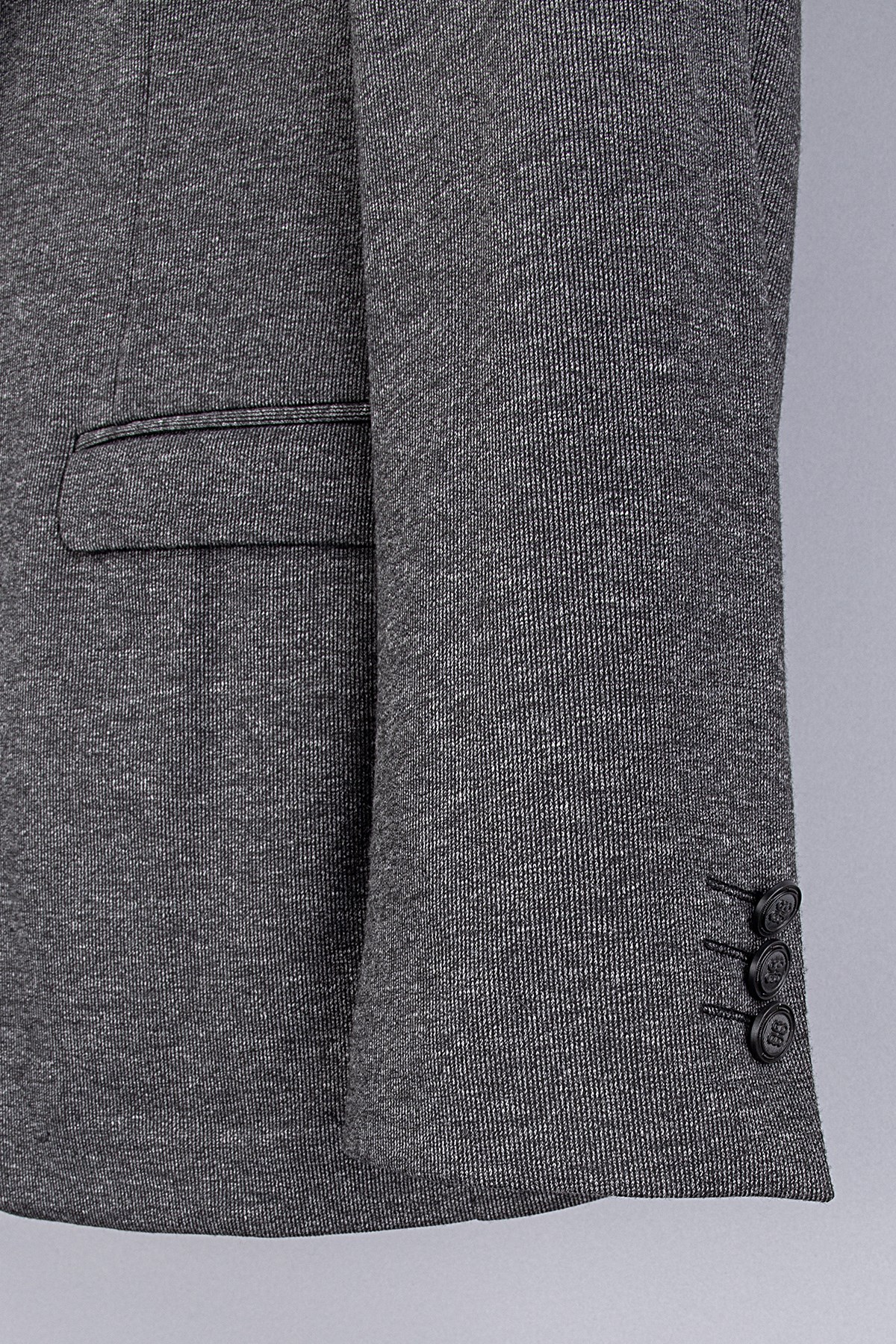Erkek Slim Fit Mono Yaka Füme Takım Elbise
