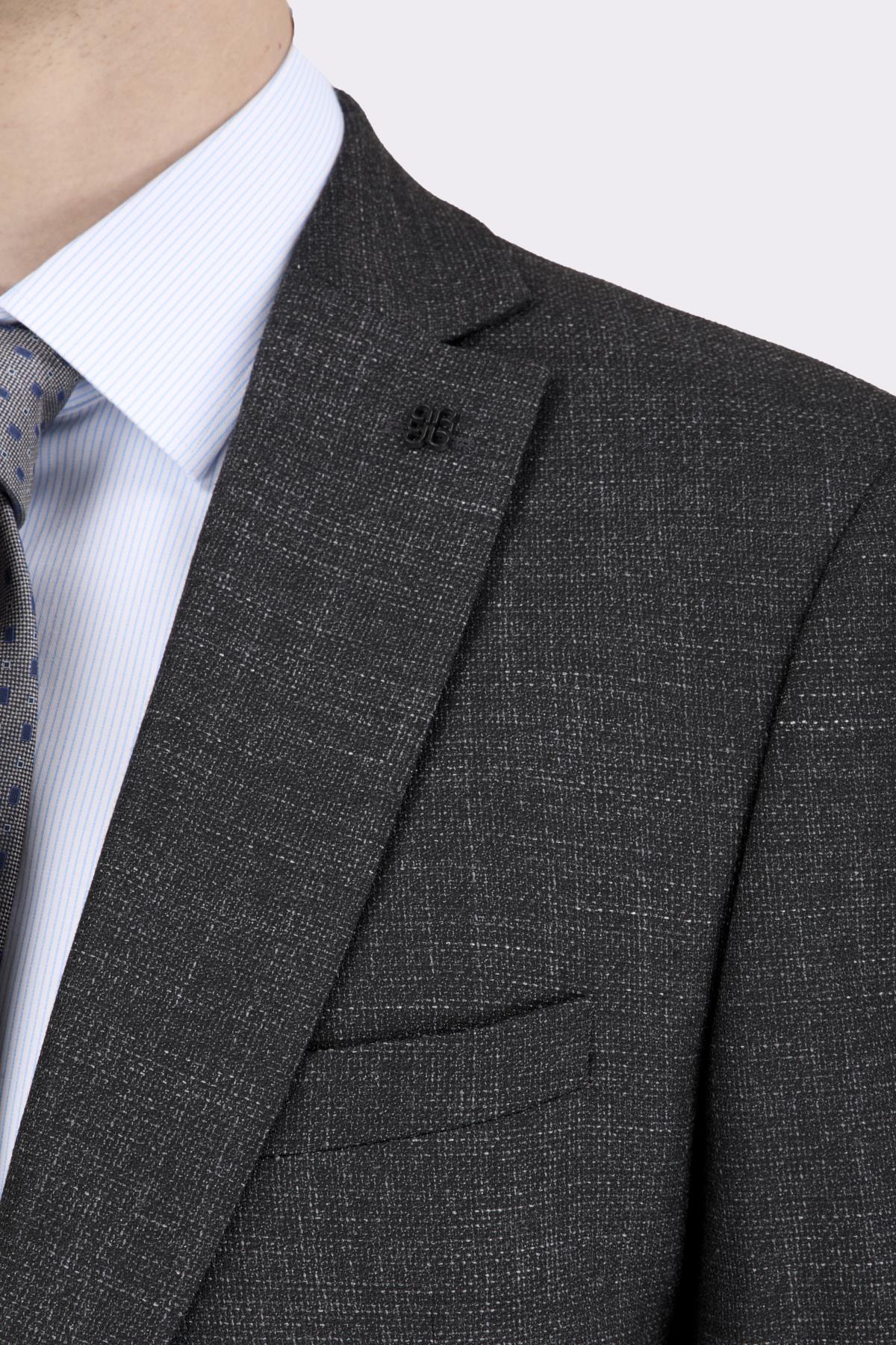 Erkek Slim Fit Mono Yaka Açık Füme Ceket