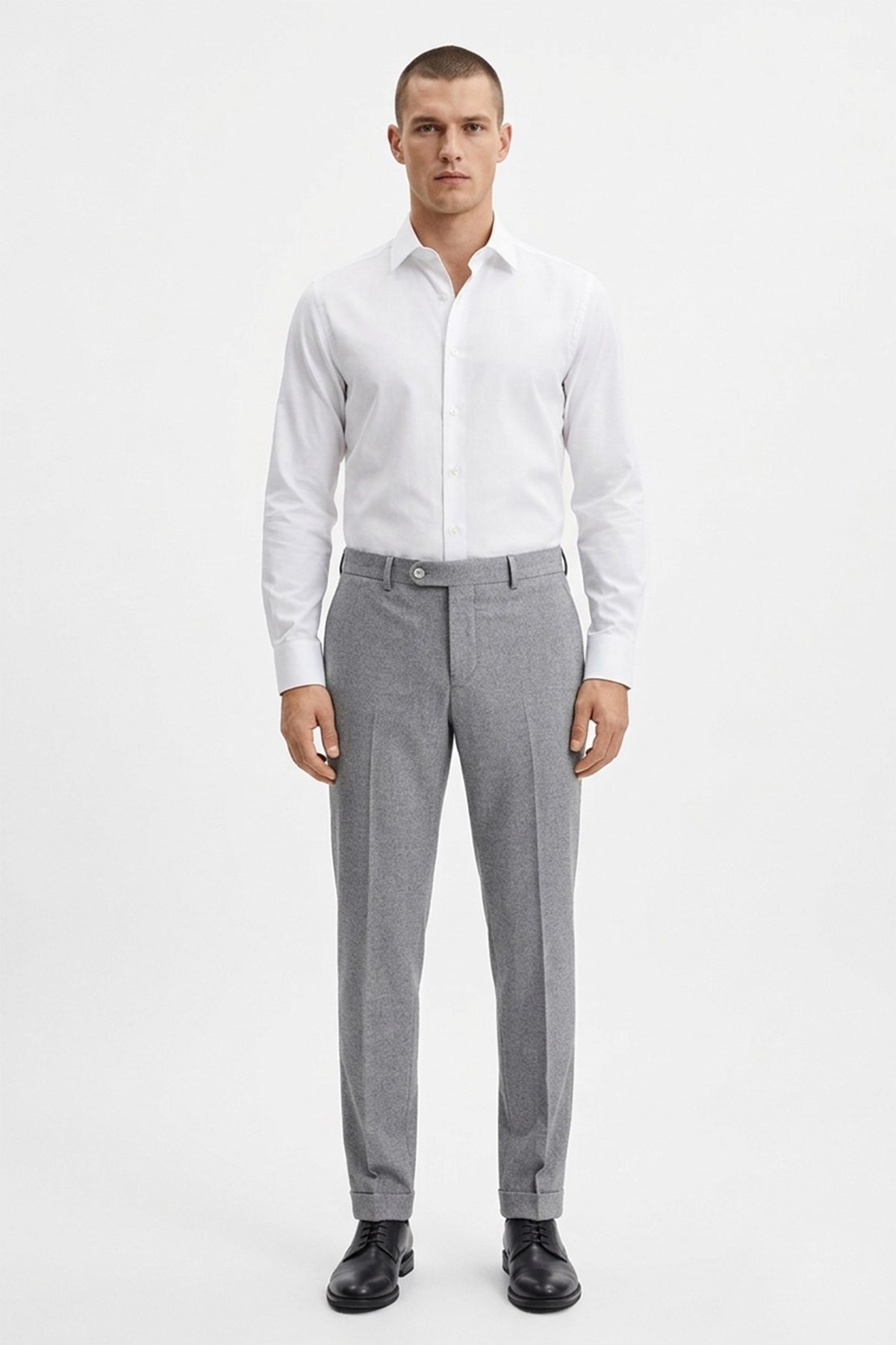 Erkek Gri Slim Fit Pantolon