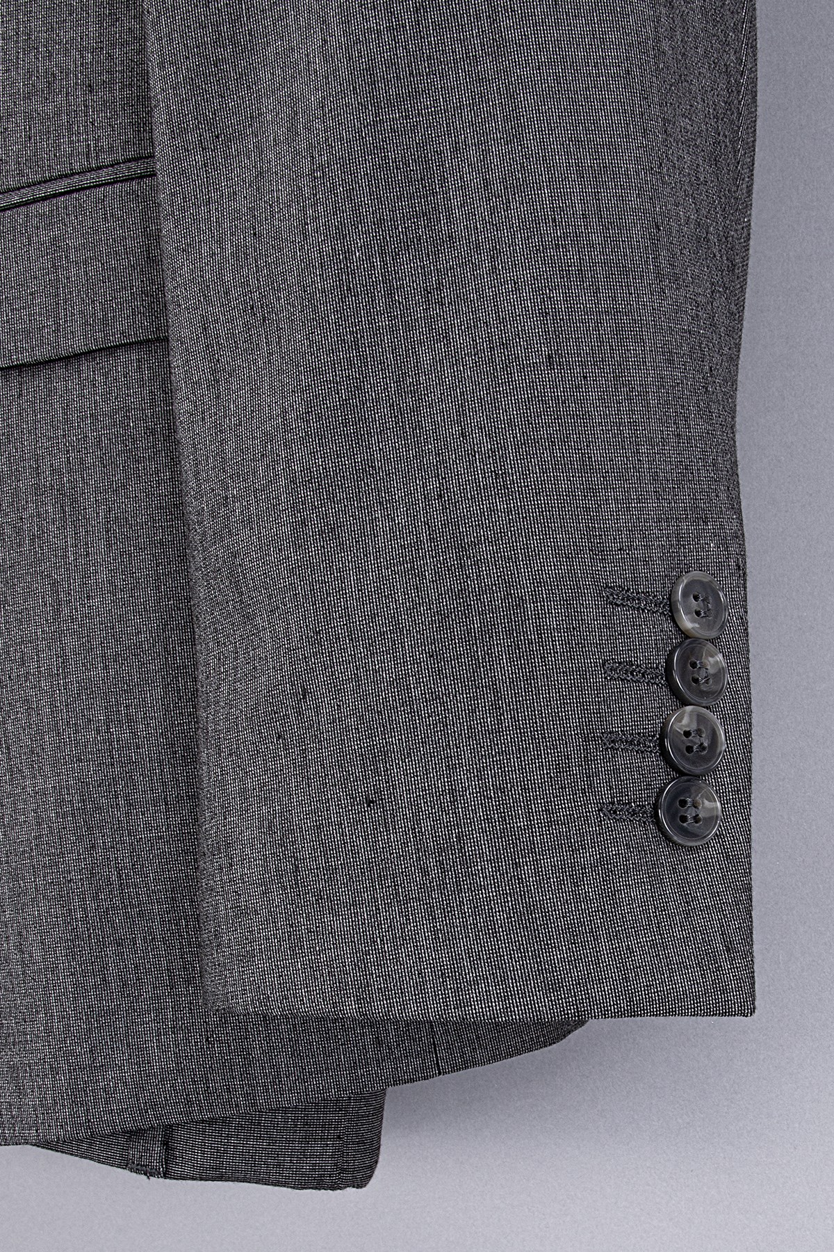 Erkek Slim Fit Sivri Yaka Gri Yelekli Takım Elbise