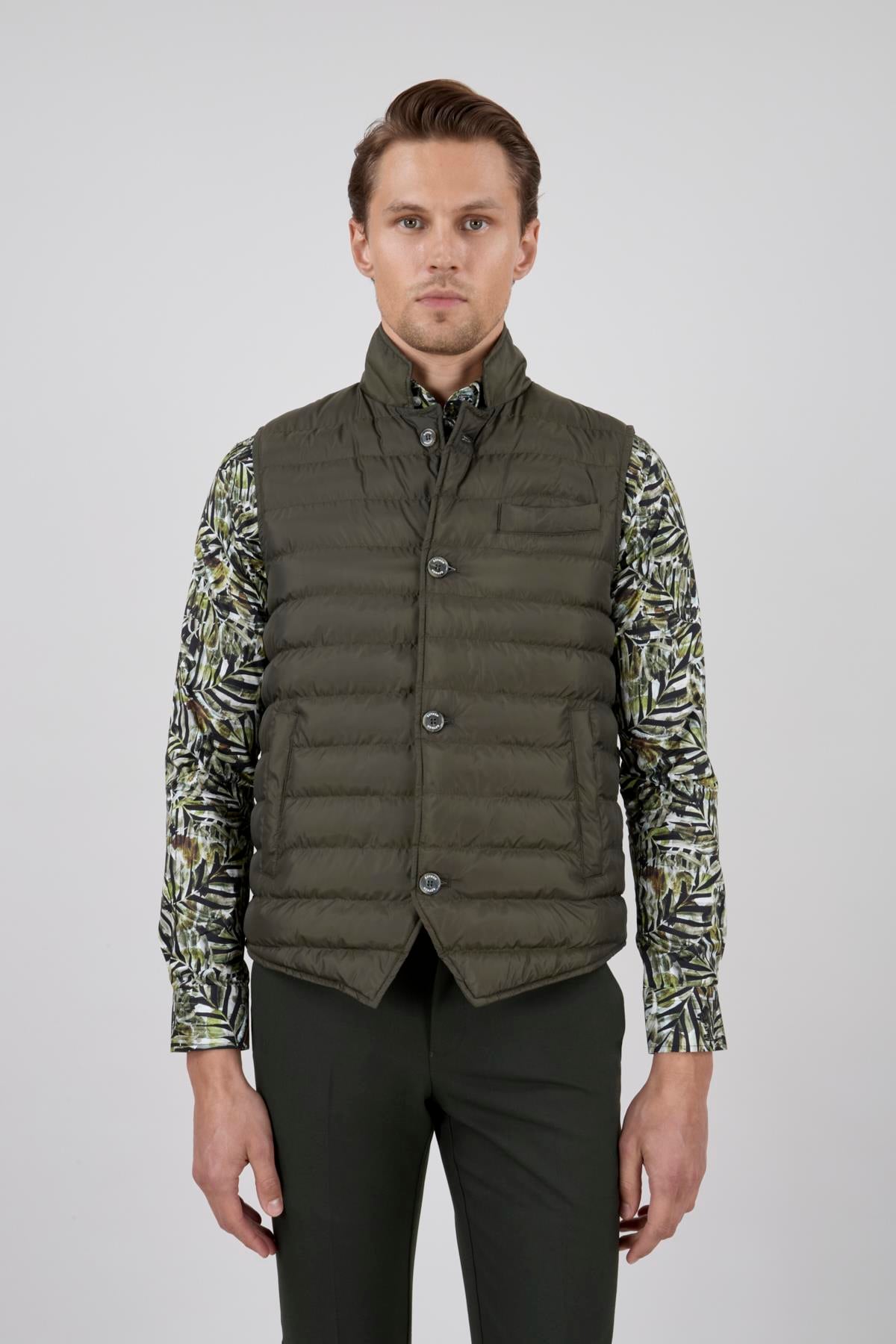 Erkek Haki Kapitone Şişme Yelek