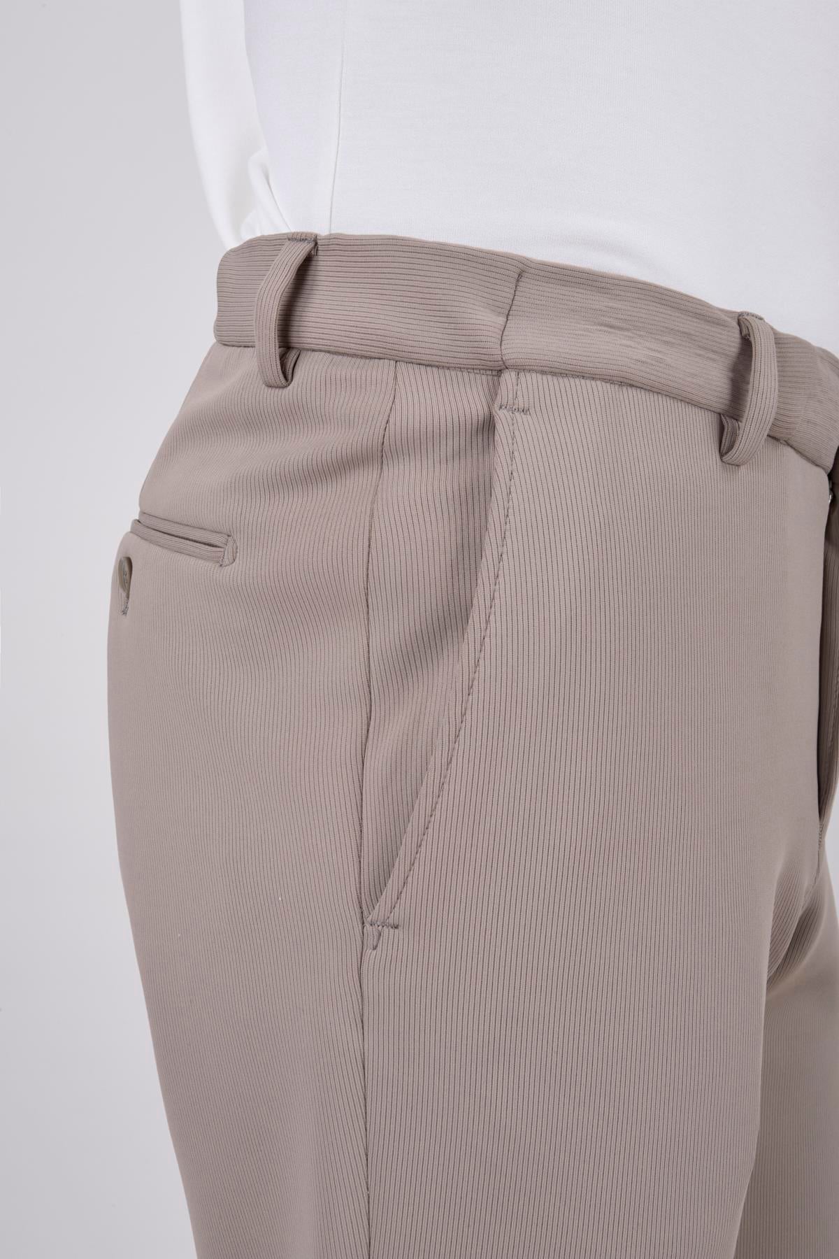 Erkek Koyu Bej Slim Fit Spor Pantolon