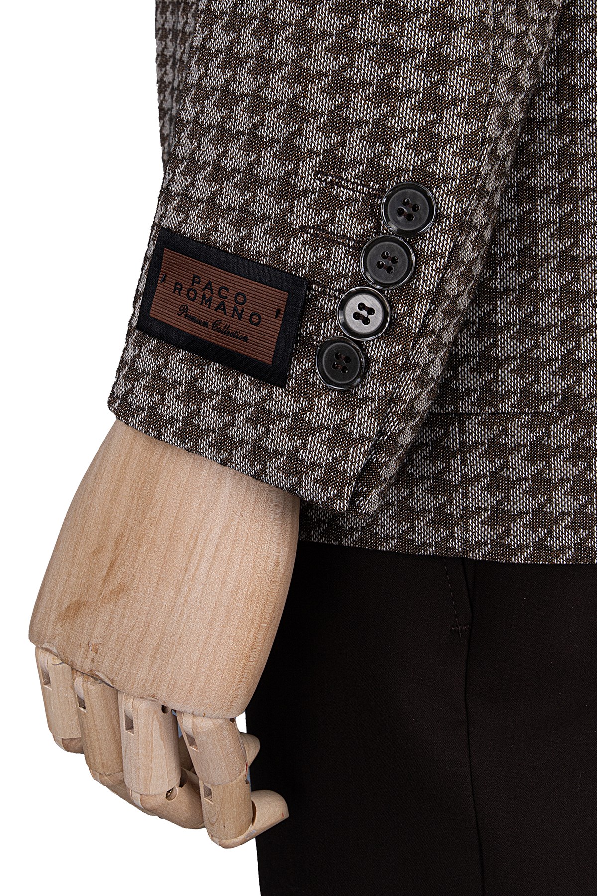 Erkek Slim Fit Sivri Yaka Koyu Kahve Kombin Takım Elbise
