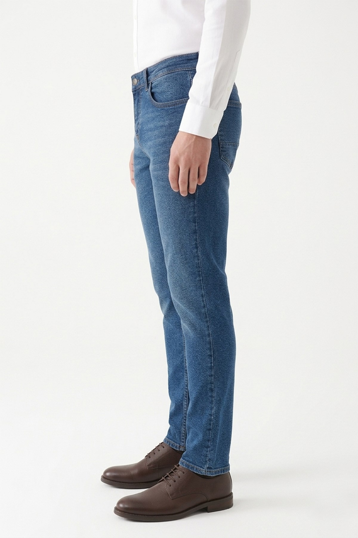 Erkek Koyu Mavi Slim Fit Kot Pantolon