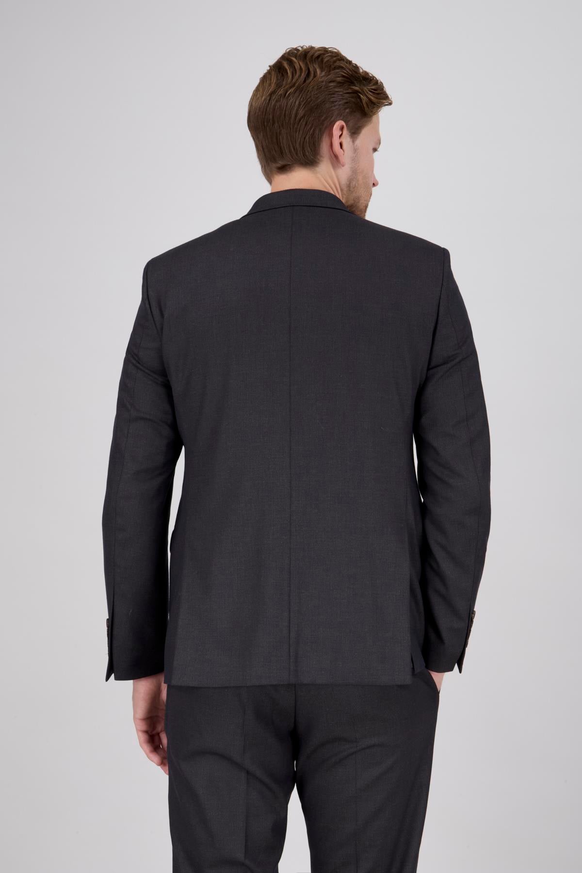 Erkek Slim Fit Sivri Yaka Kahverengi Yelekli Takım Elbise