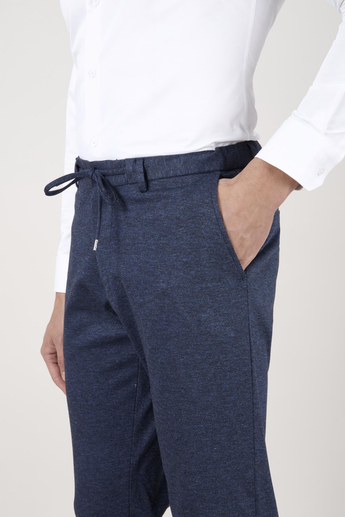 Erkek Slim Fit Mono Yaka Lacivert Takım Elbise