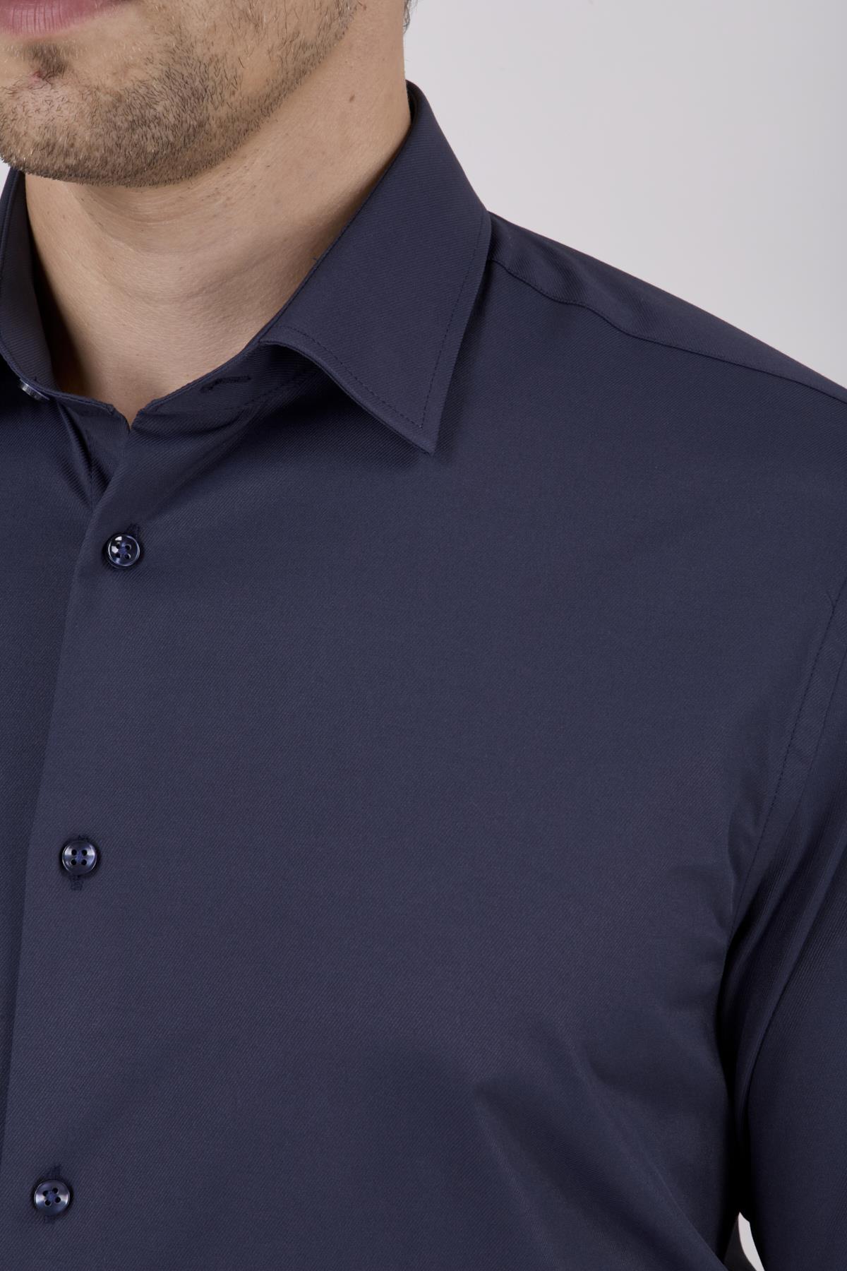 Erkek Slim Fit Lacivert Gömlek