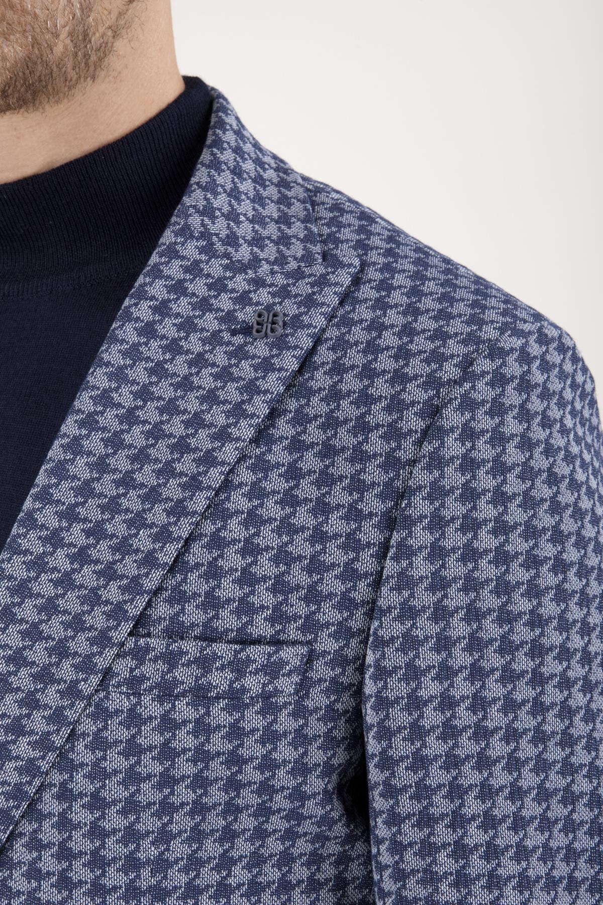 Erkek Slim Fit Sivri Yaka Lacivert Kombin Takım Elbise