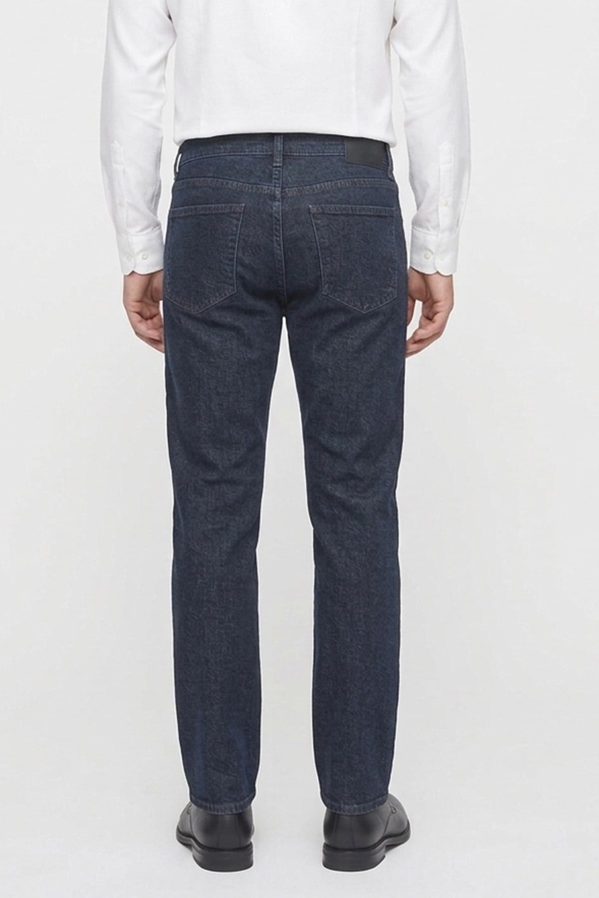 Erkek Mavi Siyah Slim Fit Kot Pantolon