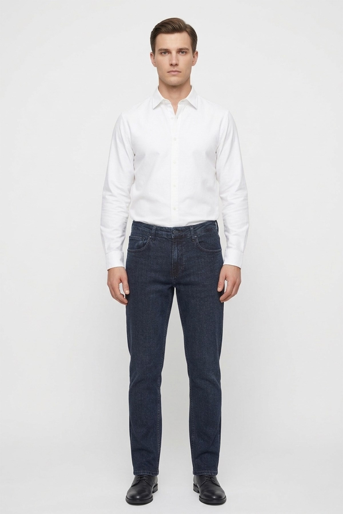 Erkek Mavi Siyah Slim Fit Kot Pantolon