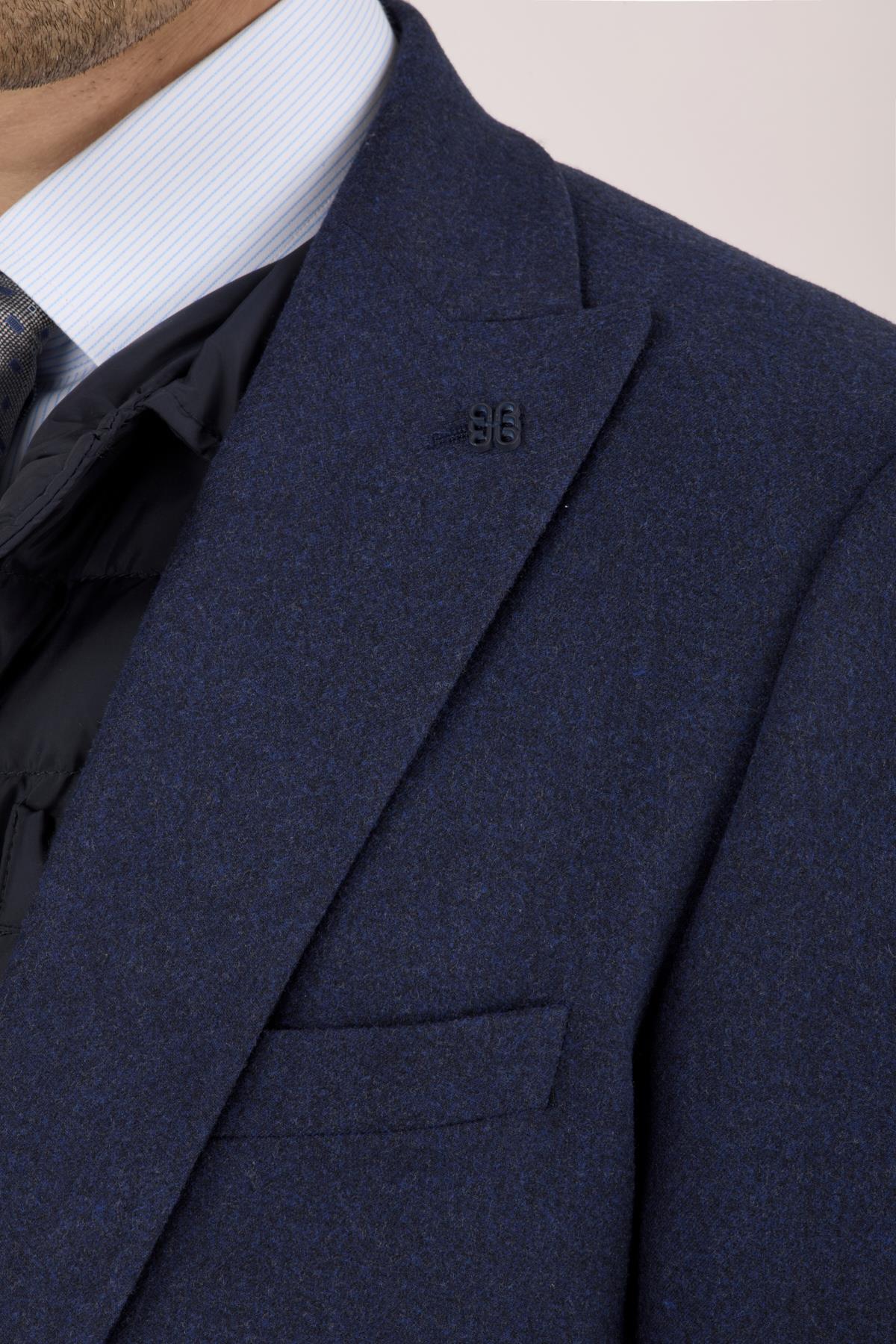 Erkek Slim Fit Mono Yaka Parlement Ceket