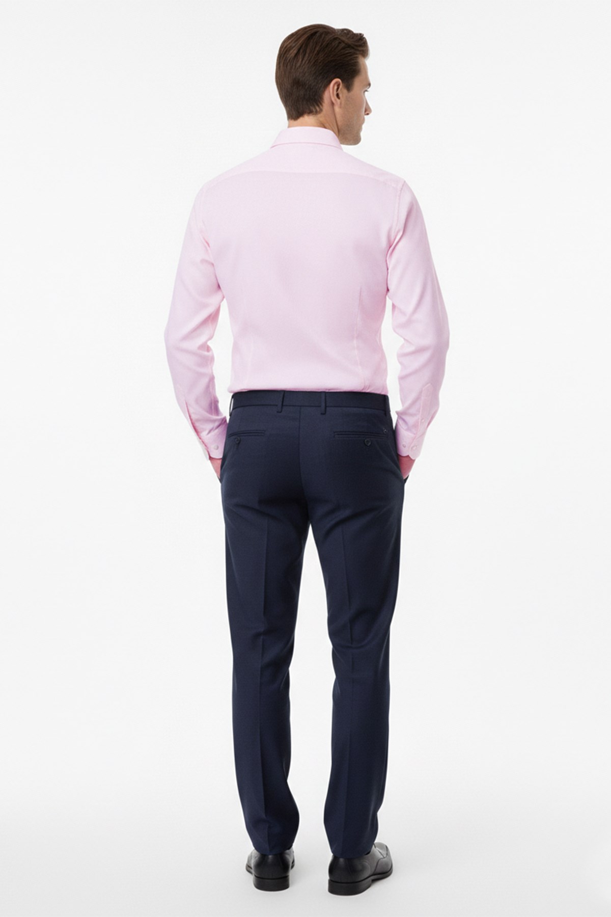 Erkek Slim Fit Pembe Gömlek