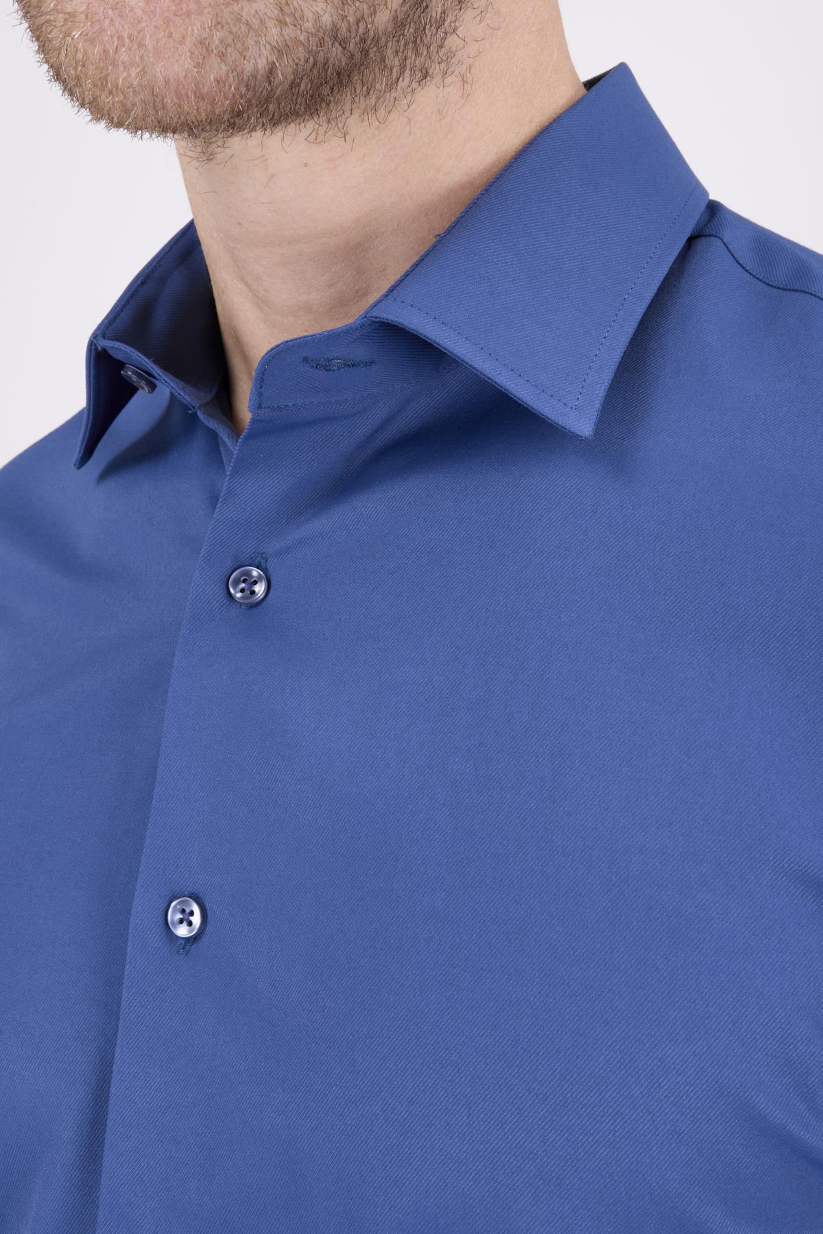 Erkek Slim Fit Petrol Gömlek