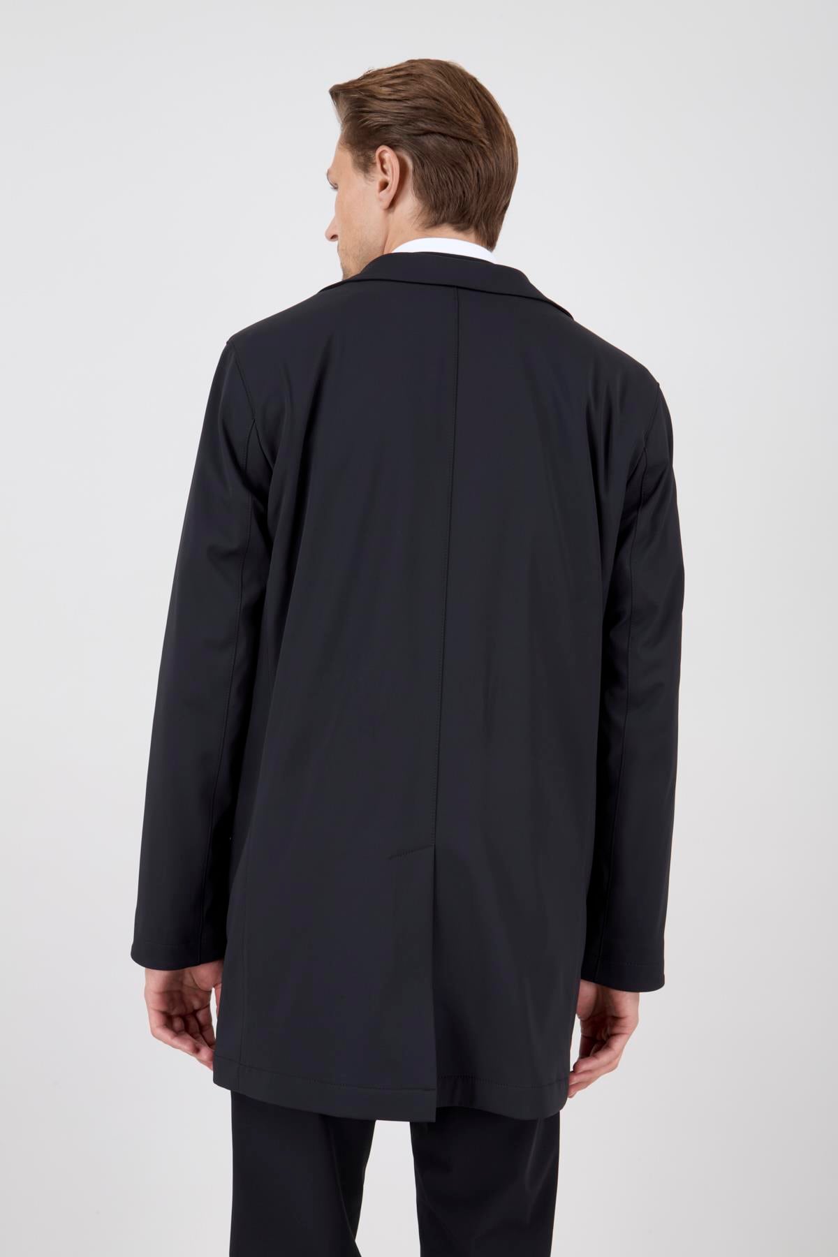 Erkek Siyah Uzun Palto