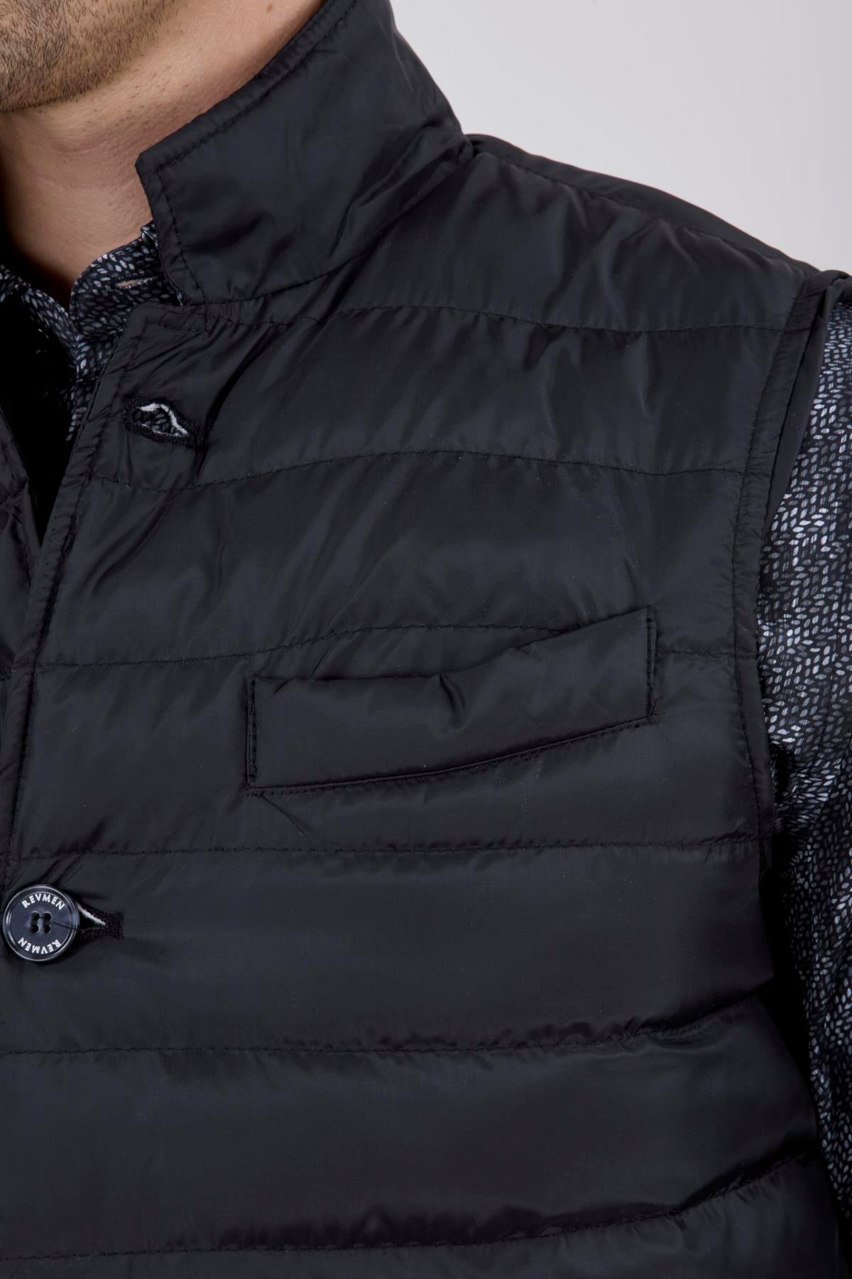 Erkek Siyah Kapitone Şişme Yelek