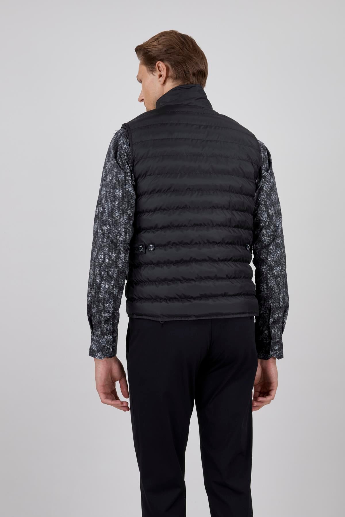 Erkek Siyah Kapitone Şişme Yelek