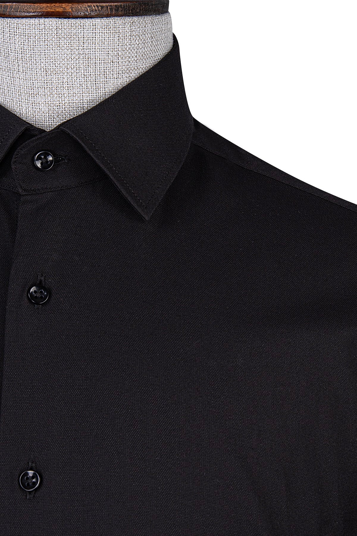 Erkek Slim Fit Siyah Gömlek