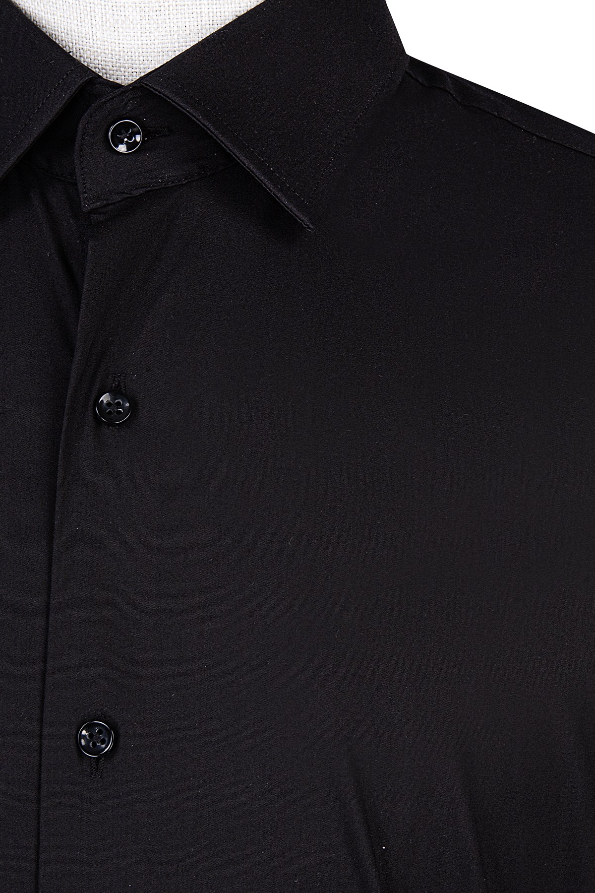 Erkek Slim Fit Siyah Gömlek