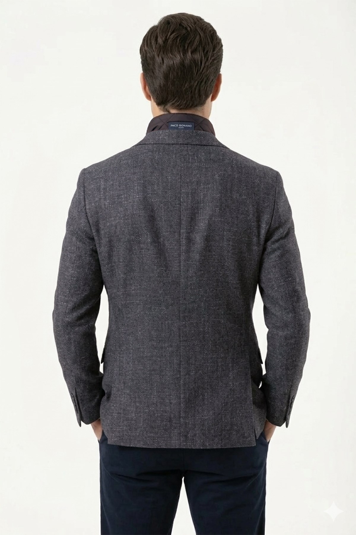 Erkek Slim Fit Mono Yaka Çıkarılabilir Kapitone Astarlı Siyah Ceket
