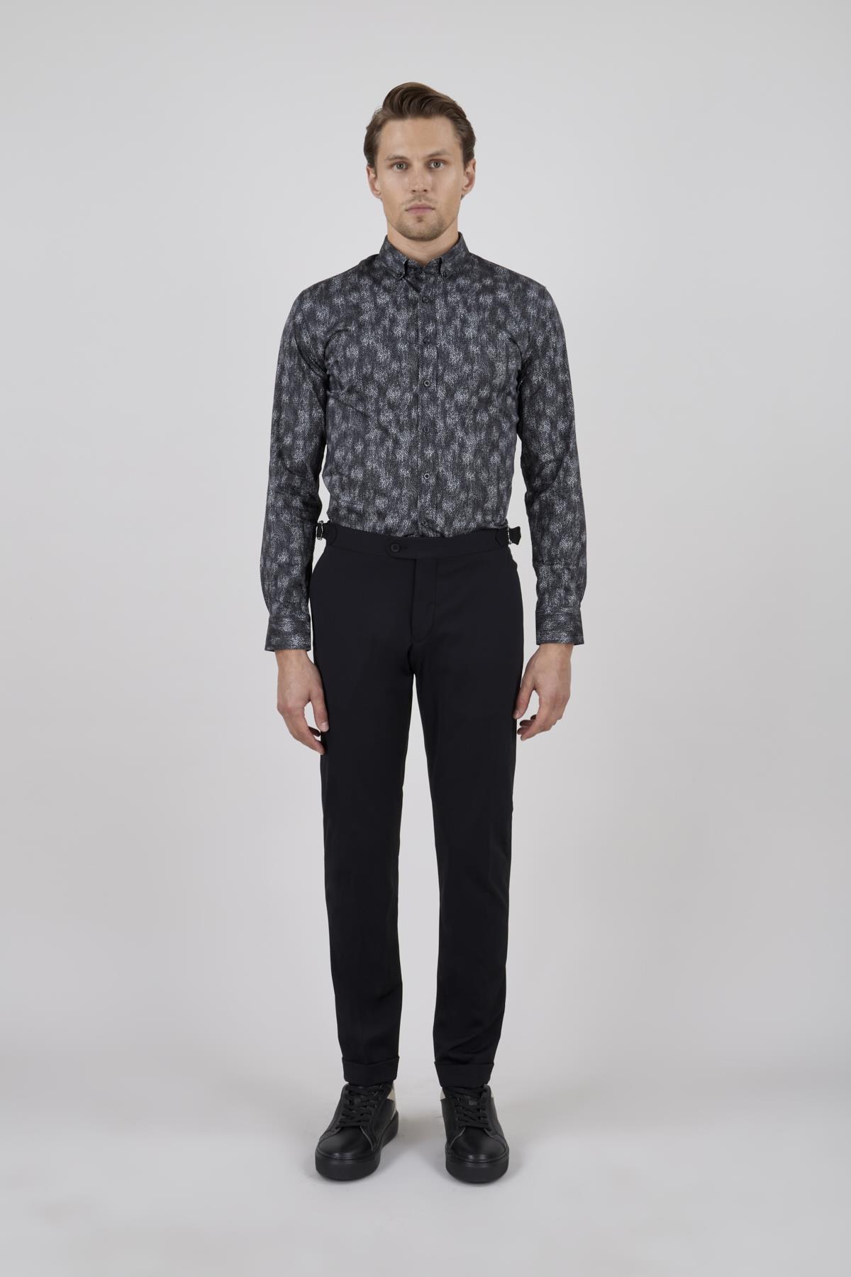 Erkek Siyah Slim Fit Spor Pantolon
