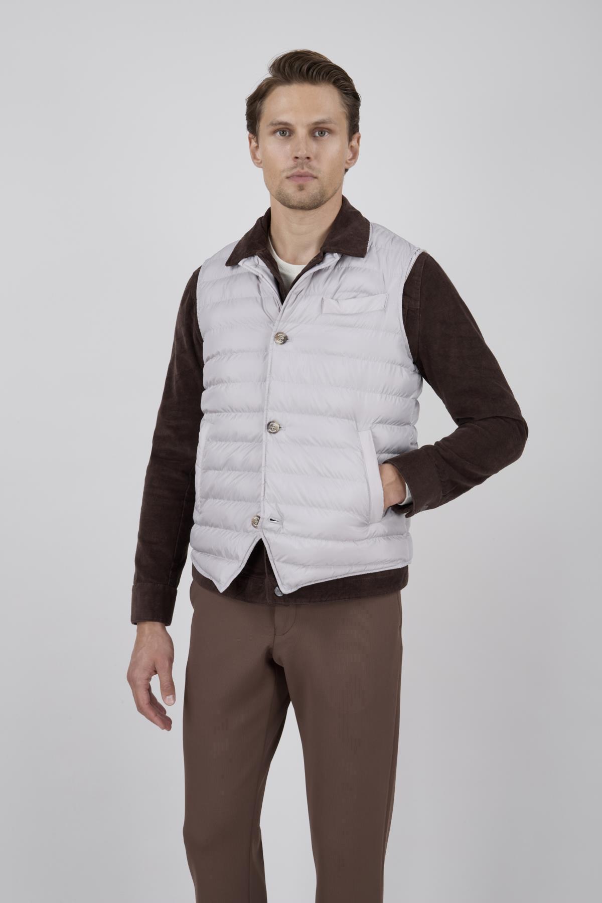 Erkek Taş Kapitone Şişme Yelek