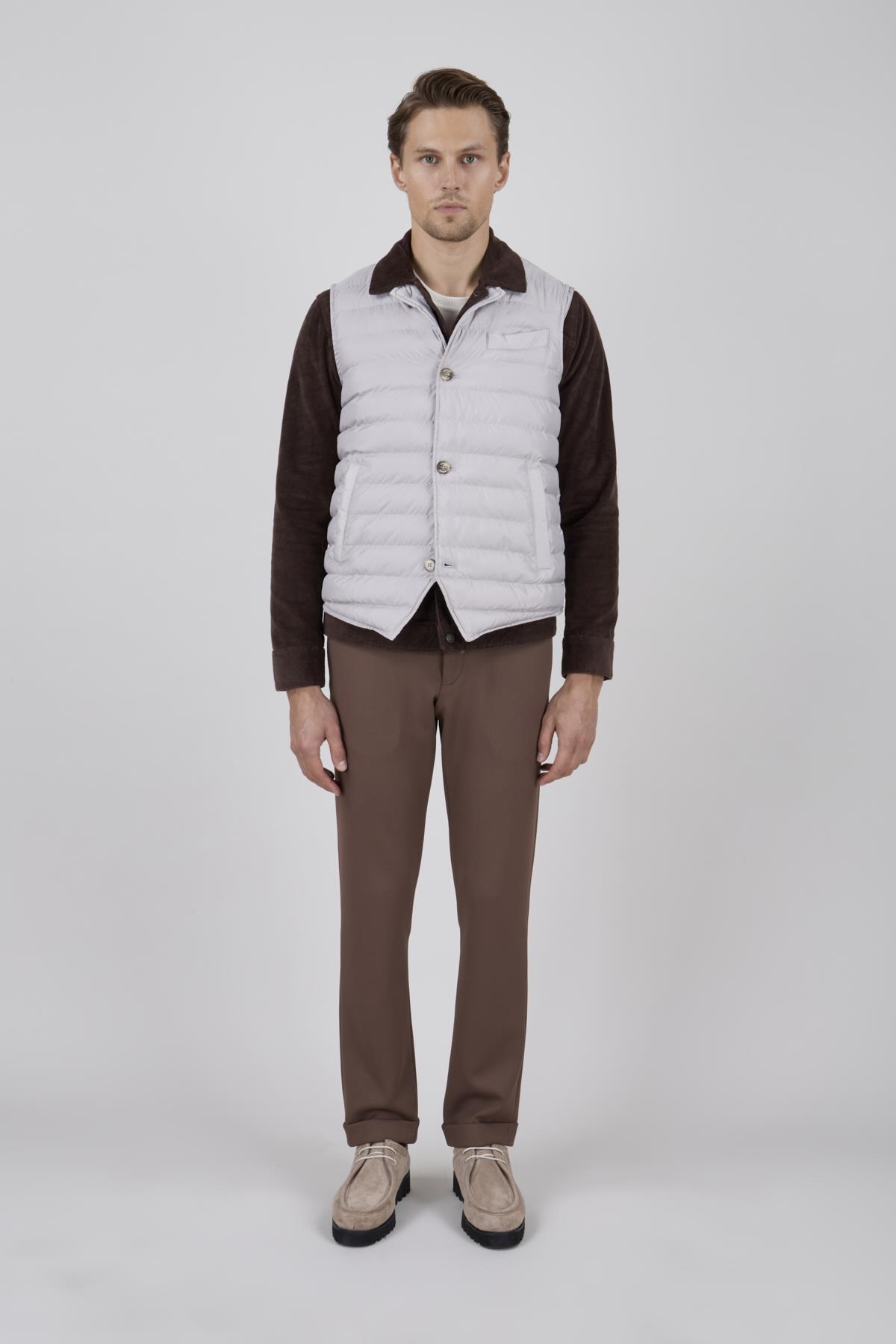 Erkek Taş Kapitone Şişme Yelek