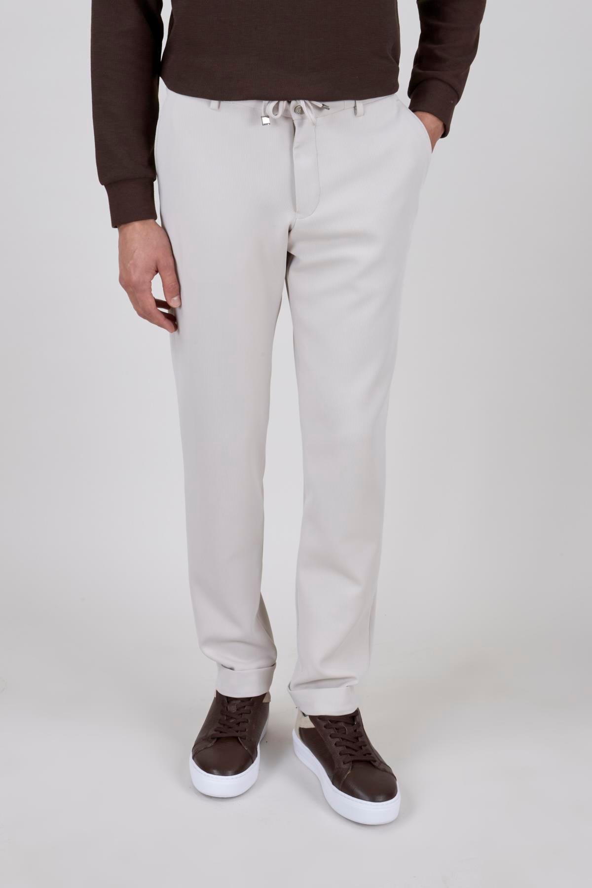 Erkek Taş Rengi Slim Fit Pantolon