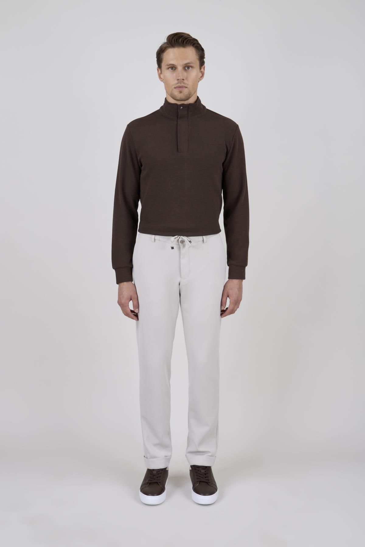 Erkek Taş Rengi Slim Fit Pantolon