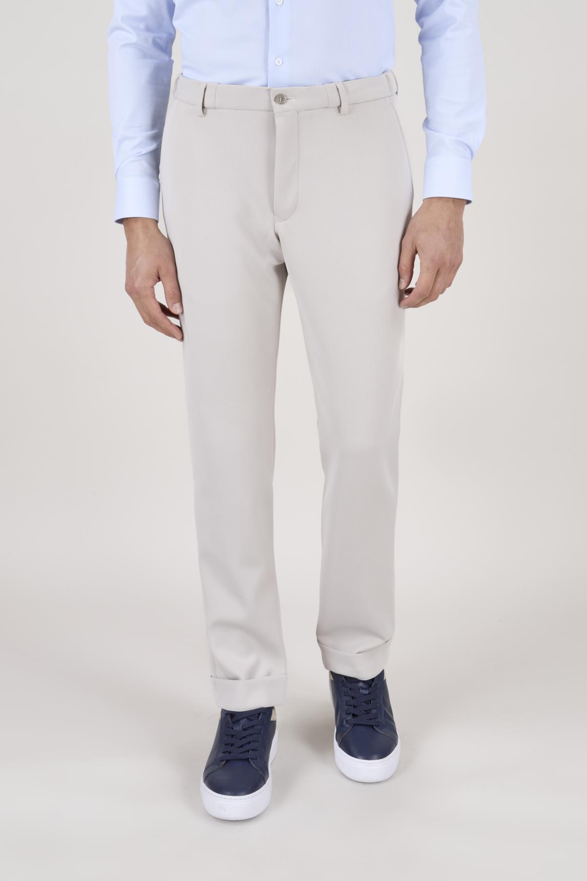 Erkek Slim Fit Sivri Yaka Puntolu Torba Cepli Taş Yarım Astar Takım Elbise