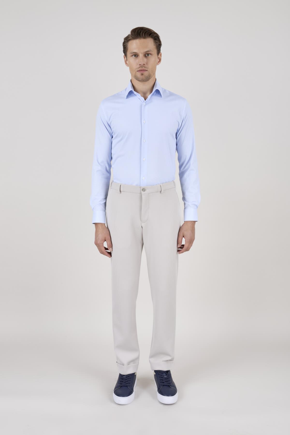 Erkek Slim Fit Sivri Yaka Puntolu Torba Cepli Taş Yarım Astar Takım Elbise