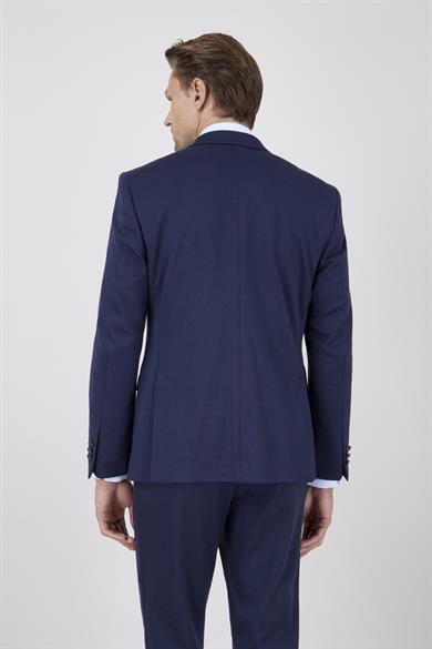 Erkek Slim Fit Mono Yaka Açık Lacivert Yarım Astar Takım Elbise