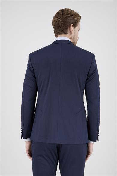 Erkek Slim Fit Mono Yaka Açık Lacivert Yarım Astar Takım Elbise