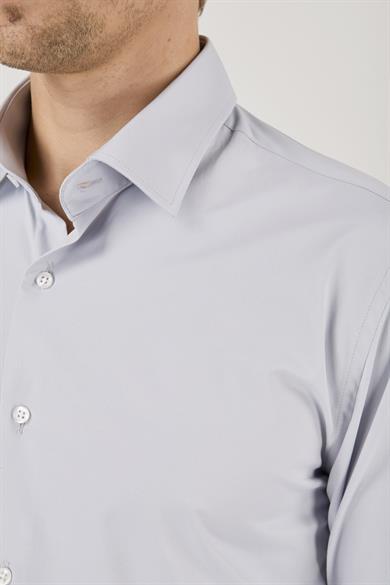 Erkek Slim Fit Açık Gri Gömlek