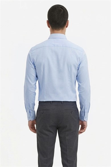 Erkek Slim Fit Açık Mavi Gömlek
