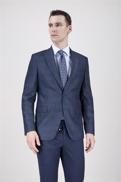 Erkek Slim Fit Sivri Yaka Açık Lacivert Ceket