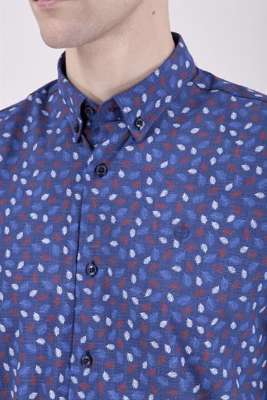 Erkek Slim Fit Açık Lacivert Gömlek