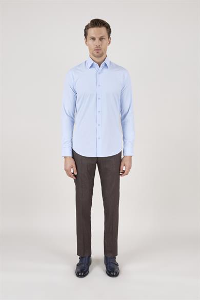 Erkek Slim Fit Açık Mavi Gömlek