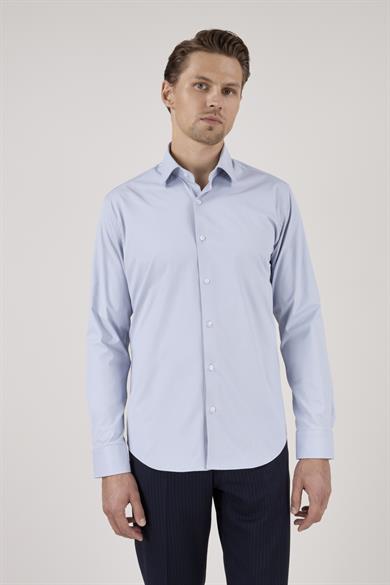Erkek Slim Fit Açık Gri Gömlek