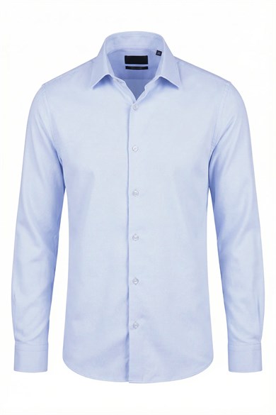 Erkek Slim Fit Açık Mavi Gömlek