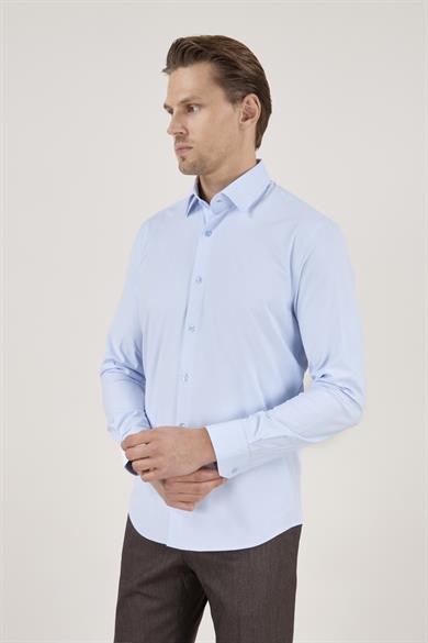 Erkek Slim Fit Açık Mavi Gömlek